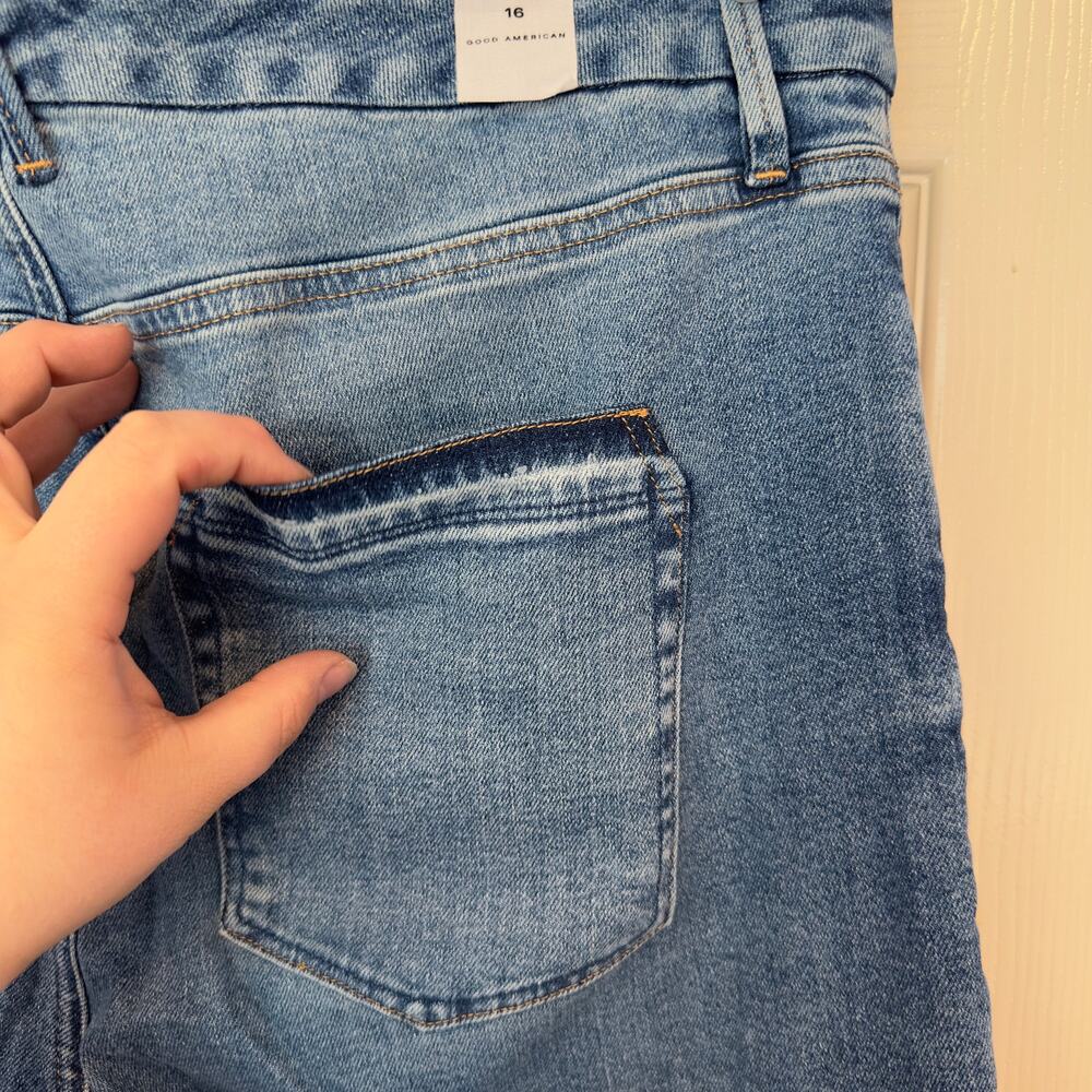 NWT Good American Good Classic Boot High Rise Denim Jeans Size 16 Indigo 412 - Picture 12 of 13